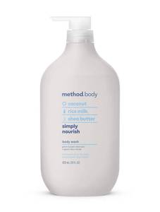 lot 20108 image: Method Body Wash, Simply Nourish, Paraben and Phthalate Free, 28 oz (Pack of 1) - Retail $12