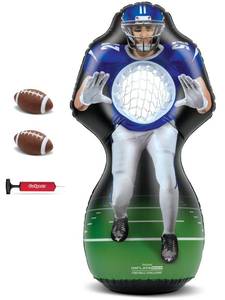 lot 20119 image: GoSports Football Toss Game for Kids - 4 ft Inflatable Receiver Touchdown Toss Game - Retail $28