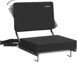 lot 20122 image: HUTMANG Chair - Stadium Seat with Back Support, Padded Foam Backs, 330LBS Weight Support, Portable, Foldable, Black - Retail $38