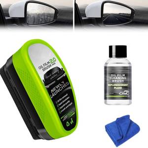 lot 20126 image: Yee hfafa Oil-Free Car Glass Brushes, Upgrade 2.0 Clear Vision Glass Cleaner, Oil Film Cleaning Brush for Automotive Windows, Clearvision Cars Windshield Cleaner Tool (1set) (1, Green) - Retail $10