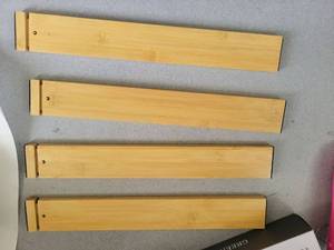 lot 20138 image: Bamboo Drawer Dividers Set of 4 17in long  - Retail $15