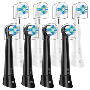 lot 20142 image: iO 8 PCS Replacement Heads Compatible with Oral B iO 2 3 4 5 6 7 8 9 10 Deep Clean Series Electric Toothbrush, Brush Heads with Medium-Hard Bristles Compatible with Oral B IO (BlackWhite) - Retail $23