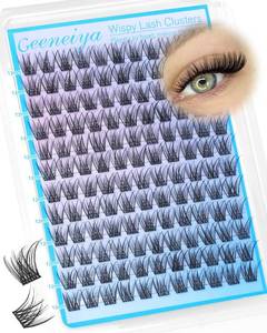 lot 20143 image: Short Lash Clusters Wispy C Curl Eyelash Clusters 12MM Individual Eyelashes Natural Cluster Eyelash Extensions Natural Looking Cluster Lashes by Geeneiya��144PCS, C Curl, 12mm) - Retail $10