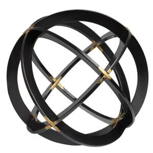lot 20154 image: Everydecor Decorative Sphere for Home Decor - Black & Gold, Hand Painted, Modern Decorative Balls for Living Room, Bedroom, Kitchen, Bathroom, Office - Table Decorative Orbs for Centerpiece - Retail $24