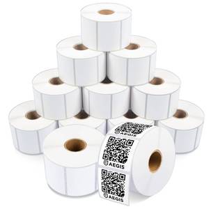 lot 20155 image: Aegis Adhesives - 2 X 1.5 Direct Thermal Labels (12 Rolls, 900 LabelsRoll) Perforated and Compatible with Rollo, Zebra, and Other Desktop Label Printers - Retail $35