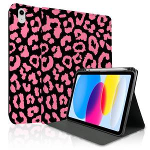 lot 20159 image: TopPerfekt Case for iPad 11th (A16) 11-inch 2025  10th Generation 10.9-inch 2022, Stand Folio Case Cover with Pencil Holder for Kids, Boys, Girls, Anti-Slip and Anti-Shock - Leopard Rose Pink - Retail $17