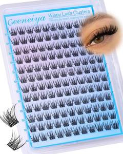 lot 20164 image: Short Lash Clusters Wispy C Curl Eyelash Clusters 10MM Individual Eyelashes Natural Cluster Eyelash Extensions Natural Looking Cluster Lashes by Geeneiya��144PCS, C Curl, 10mm) - Retail $10
