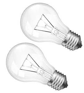 lot 20167 image: Hoimuv 100 Watt Incandescent Light Bulbs, A19 100 WATT Incandescent Bulb Shatter Resistant Rough Service Light Bulb 100 WATTS A19 Shape, E26 Standard Base 2 Pack - Retail $12