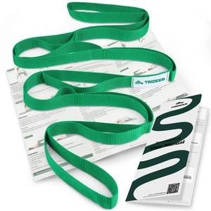 lot 20182 image: Trideer Stretching Strap with Loops & Leg Lifter, Non-Elastic PT-Style Physical Therapy Strap for Knee Replacement Rehab, Hamstring, Calf & Back Stretcher Mobility, Hip, Shoulder & Yoga - Retail $9