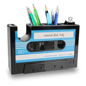 lot 20198 image: RUIAN Cassette Tape Dispenser Pen Holder Desk Tidy Container Office Stationery Storage��Blue�� - Retail $10