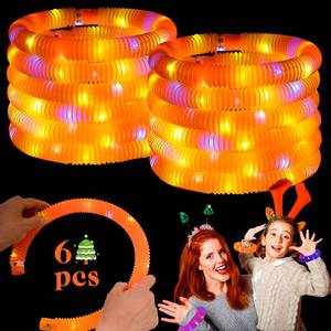 lot 20202 image: Orange 6 Pack Light Up Party Favors Supplies,Bulk Glow Sticks Bracelet,Necklace Accessories for Kids,Birthday Return Gifts Treats,Easter Basket Goodie Bag Stuffer Fillers for Boys Girls - Retail $8