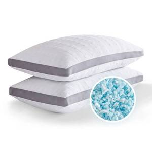 lot 20214 image: Meoflaw Cooling Pillows King Size Set of 2,Shredded Memory Foam Bed Pillows for Sleeping, Supportive Pillows for Back & Side Sleepers,Adjustable King Size with Removable Cover - Retail $50