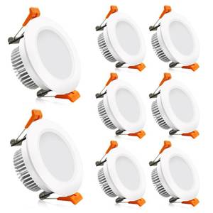 lot 20229 image: 2 Inch LED Downlight, Recessed Lighting Dimmable Ceiling Light, 3W, 2700K Ultra Warm White, CRI80 with LED Driver(35W Halogen Equivalent), 8 Pack - Retail $50