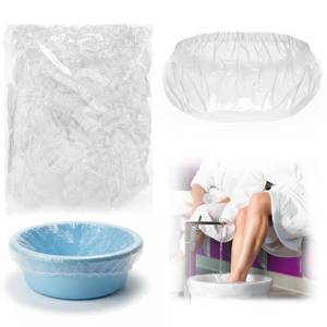lot 20237 image: 200 Transparent Pedicure Liners 13.8 x 19.7 Inches Disposable Unbreakable Pedi Liners Disposable Fits Most Tub and Pedicure Foot Spa Home Use - Retail $18