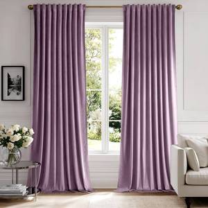 lot 20238 image: MIULEE Lavender Velvet Curtains 84 inches - Luxury Blackout Curtains for Bedroom Living Room Thermal Insulated Super Soft Window Drapes Rod Pocket & Back Tab, W52 x L84 inches,Purple,2 Panels - Retail $46