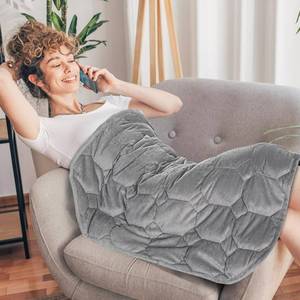 lot 20259 image: Topblan Weighted Lap Blanket 7lbs for Adults, Small Weighted Blanket Throw for Napping, Relaxation, Calming and Travel, Skin Friendly & Machine Washable for All-Season Sleeping, Grey 24x29 inches - Retail $28