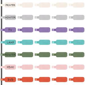 lot 20265 image: Trilancer Cable Cord Labels Large Size, for Organizing Wires and Identification, Multicolored Handwriting Cable Tags, Reusable with Multiple Uses - 35 PCS - Retail $9