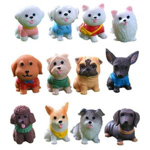 lot 20276 image: Toddmomy 12pcs Miniature Dog Figurines - Realistic Resin Puppy Figures, Mini Dog Sculptures for Fairy Garden, Cake Toppers, Party Favors and Micro Landscape Decor - Retail $14