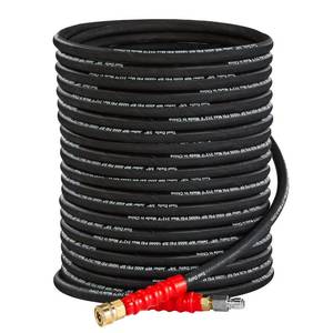 lot 20284 image: Tool Daily Pressure Washer Hose, 38 Inch x 50 FT, Quick Connect, 4000 PSI, High Tensile Wire Braided - Retail $55