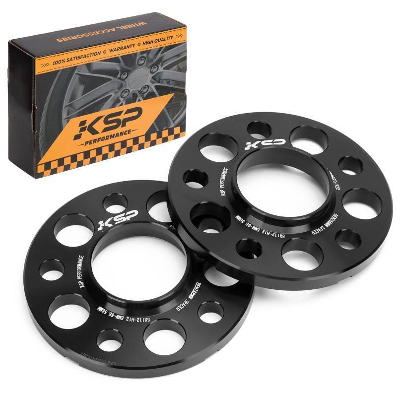 lot 16211 image: KSP 5x112 to 5x112 Wheel Spacers for Mercedes-Benz, 12mm Hub Centric Wheel Spacer for W204 W208 W209(Rear) W216(Rear) AMG, Forged 5 Lug Tuning Spacer with 66.56mm Hub Bore, 6061T6 Aluminum Black 2PC - Retail $38