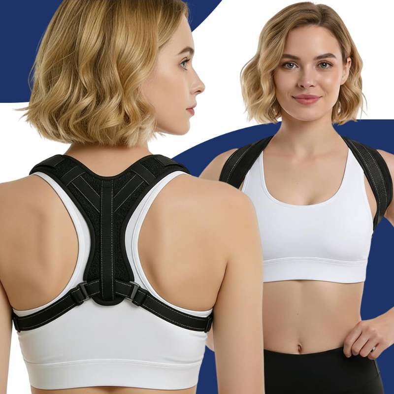 lot 16239 image: Posture Corrector for Men and Women, UltraSupport Comfortable Upper and Back Brace, Pain Relief from Bad Posture for Slumping Shoulders, Hunching, Shoulder Pain Neck. Adjustable Back Straightener. - Retail $18
