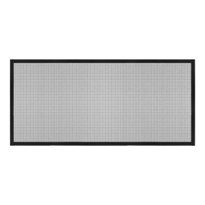 lot 62138 image: Window Screen Mesh, 28 x 59 DIY Fiberglass Netting Mesh Black Frame with Hook and Loop Adhesive Edging Black Mesh for Bedroom, Living Room, Kitchen - Retail $15