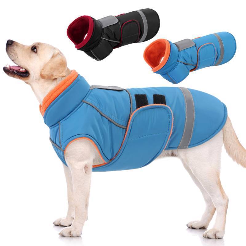 lot 62184 image: Large Dog Coat, Dog Jacket for Winter, Warm Pet Winter Coat for Cold Weather, Thick Fleece Jacket for Large Dogs, Pug, French Bulldog, Pitbull, Turquoise X-Large - Retail $39