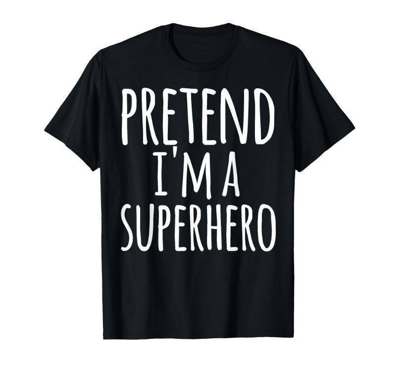 lot 25465 image: Funny Easy Lazy Halloween Pretend Im A Superhero Costume T-Shirt Small - Retail $18