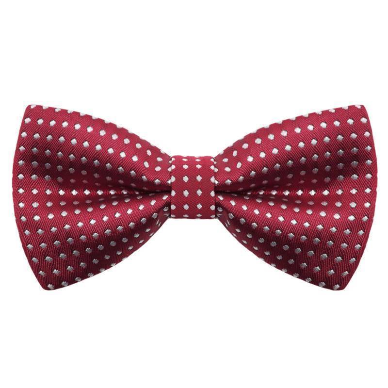 lot 15238 image: Kids Polka Dot Bow Tie, Pre-tied Bow Ties for Boys Girls Adjustable Toddler Clip on Bow Tie for Wedding Party (Dark Red) - Retail $9