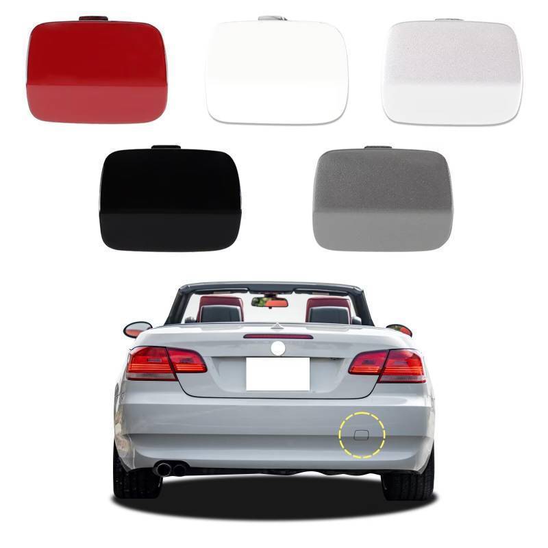lot 61684 image: Car Rear Bumper Tow Hook Cover Compatible with BMW 3-Series E92 E93 328i 335i 2007 2008 2009 2010 51127161497 Small Lid Towing Eye Cap - Retail $9