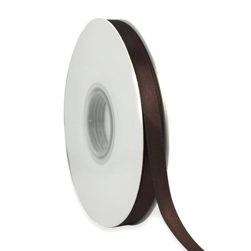 lot 61755 image: Brown Ribbon 38 Inch x 50 Yards Satin Ribbon Continuous, Single Face, for Crafts, Gift Wrapping, Floral Bouquet, Weddings, and Decorations, with Spool - Retail $5