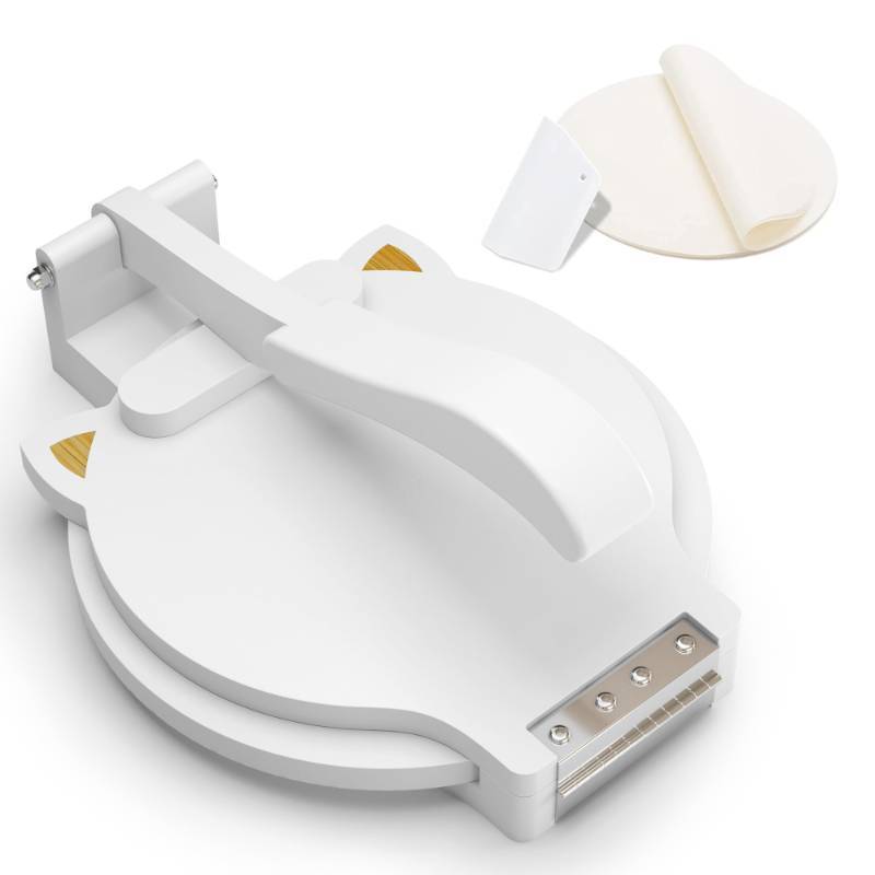 lot 36242 image: Bamboo Tortilla Press 10 inch Quesadilla Maker Wooden Corn Tortilla Maker Rotatable Roti Maker with 50Pcs Parchment Paper & Dough Cutter for Flour Mexican Taco Pataconera Dough Press (4.5-10) - Retail $20
