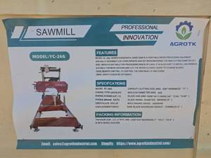 lot 4330 image: AGT YC-26G Portable Horizontal Band Sawmill