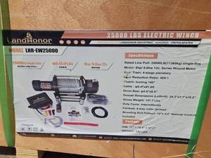 lot 4636 image: LandHonor 25000 LBS Electric Winch with Remote Control