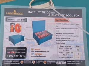 lot 4649 image: LandHonor Ratchet Tie Down Set with Storage Box