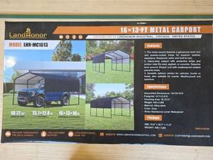 lot 4672 image: LandHonor 16x13 ft Metal Carport Shelter