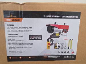 lot 4719 image: LandHonor 1320 LBS Heavy Duty Electric Hoist Model LHR-PA600