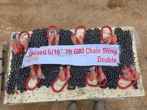 lot 4722 image: 516 7ft G80 Double Chain Sling with Hooks