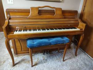 lot 13 image: Kranich & Bach Console Piano with Matching Bench