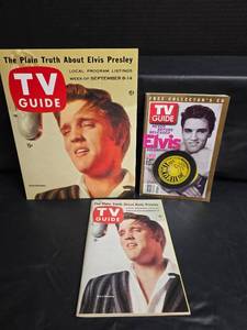 lot 334 image: Elvis Presley TV Guide Magazine Collection with Collectors CD