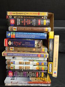 lot 349 image: Mixed Audiobook Collection Cassette and DVD - Fiction, Western, Fantasy, and Historical Titles