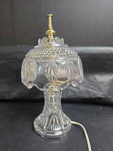 lot 358 image: 11 Cut Glass Table Lamp with Brass Finial