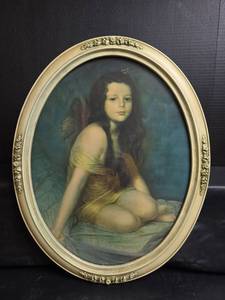 lot 375 image: Vintage Classical Portrait in Ornate Gold Oval Frame