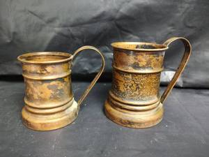 lot 500 image: Vintage Italian Copper Mugs Set of 2