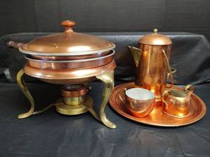 lot 511 image: Chafing Dish with Coffee Service Set