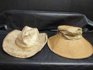 lot 545 image: Straw Sun Hat and Cowboy Straw Hat