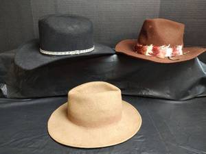 lot 546 image: Lot of Western and Dress Hats - Cowboy and Fedora Style