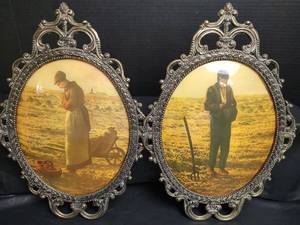 lot 583 image: Classical Ornate Framed Art - Rural Worker Scenes, 12 x 17
