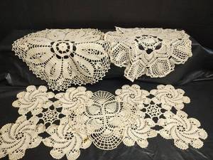 lot 588 image: Handmade Crochet Doilies