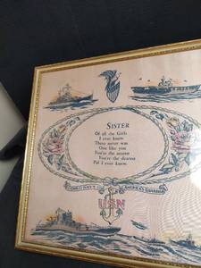 lot 591 image: Vintage U.S. Navy Sister Remembrance Print